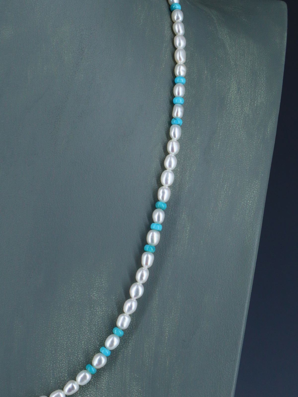 Native American Pearl and Turquoise Beaded Necklace - PuebloDirect.com
