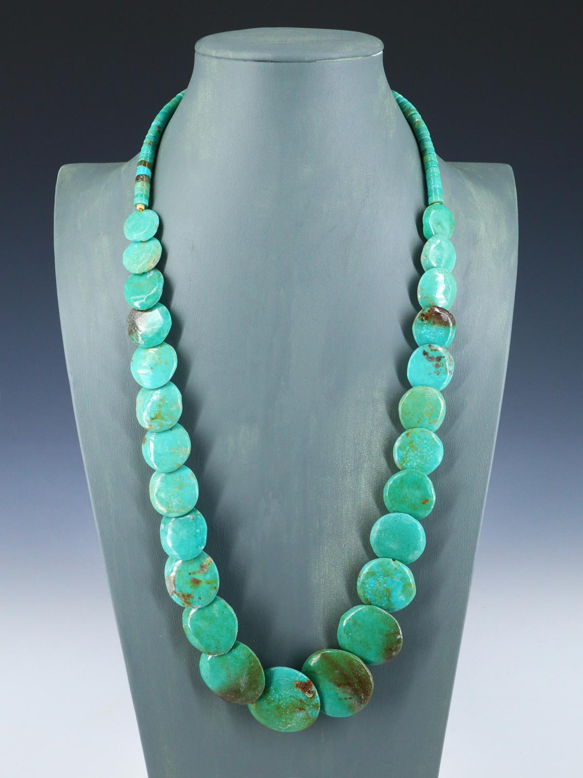 Native American Jewelry Turquoise Disc Necklace - PuebloDirect.com