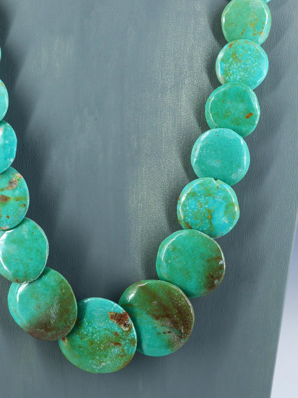 Native American Jewelry Turquoise Disc Necklace - PuebloDirect.com