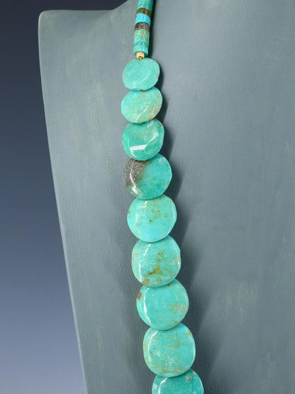 Native American Jewelry Turquoise Disc Necklace - PuebloDirect.com