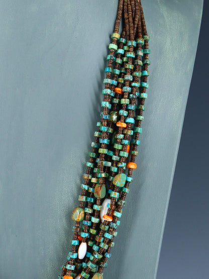 Native American Jewelry Turquoise and Spiny Oyster Necklace - PuebloDirect.com