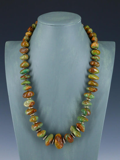 Native American Turquoise Beaded Single Strand Necklace - PuebloDirect.com