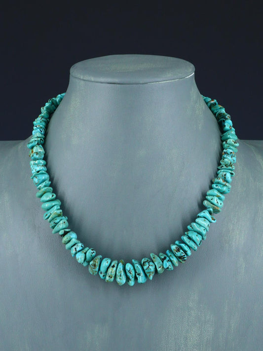 Native American Jewelry Single Strand Turquoise Nugget Necklace