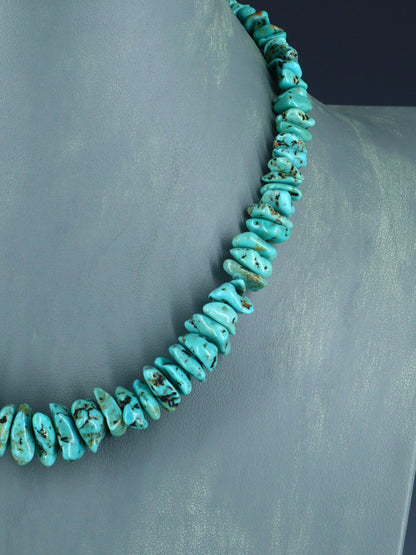 Native American Jewelry Single Strand Turquoise Nugget Necklace