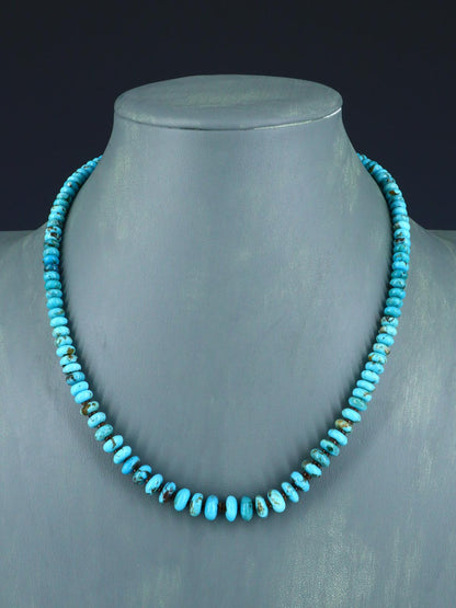 18" Native American Jewelry Single Strand Turquoise Necklace
