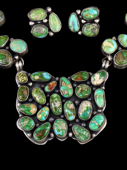 Native American Sterling Silver Sonoran Gold Turquoise Necklace Set