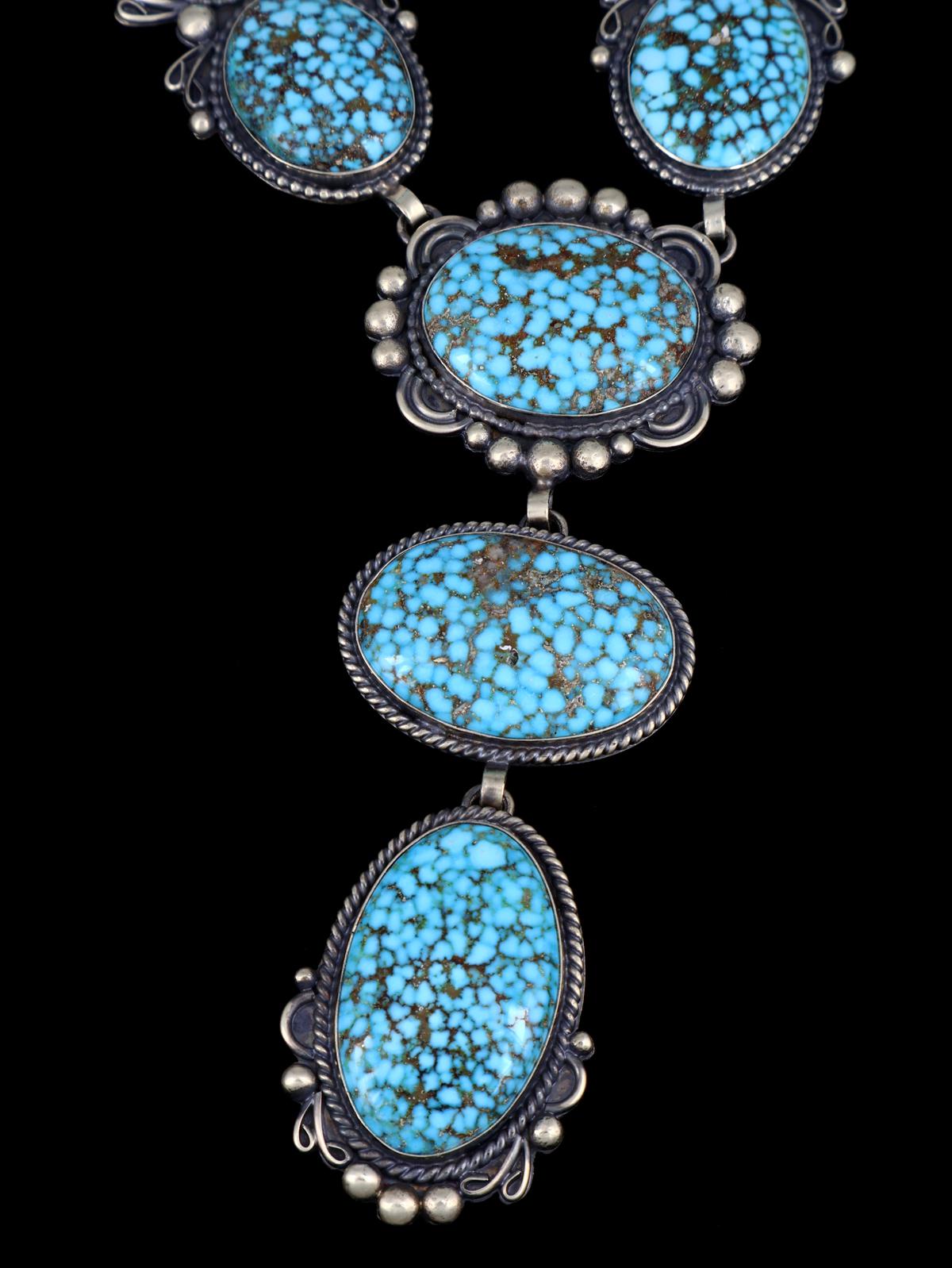 Native American Jewelry Kingman Turquoise Lariat Necklace