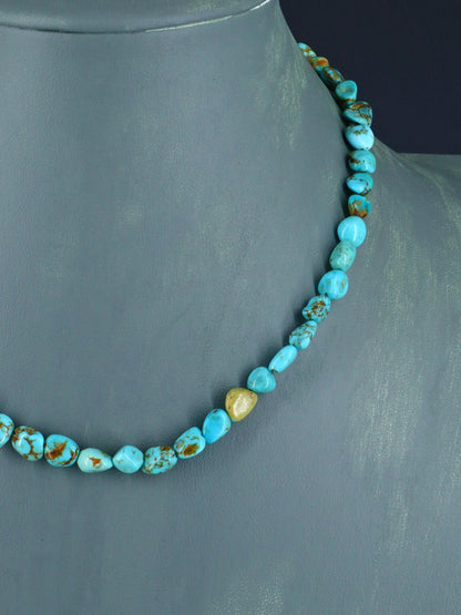 16" Native American Jewelry Turquoise Choker Necklace