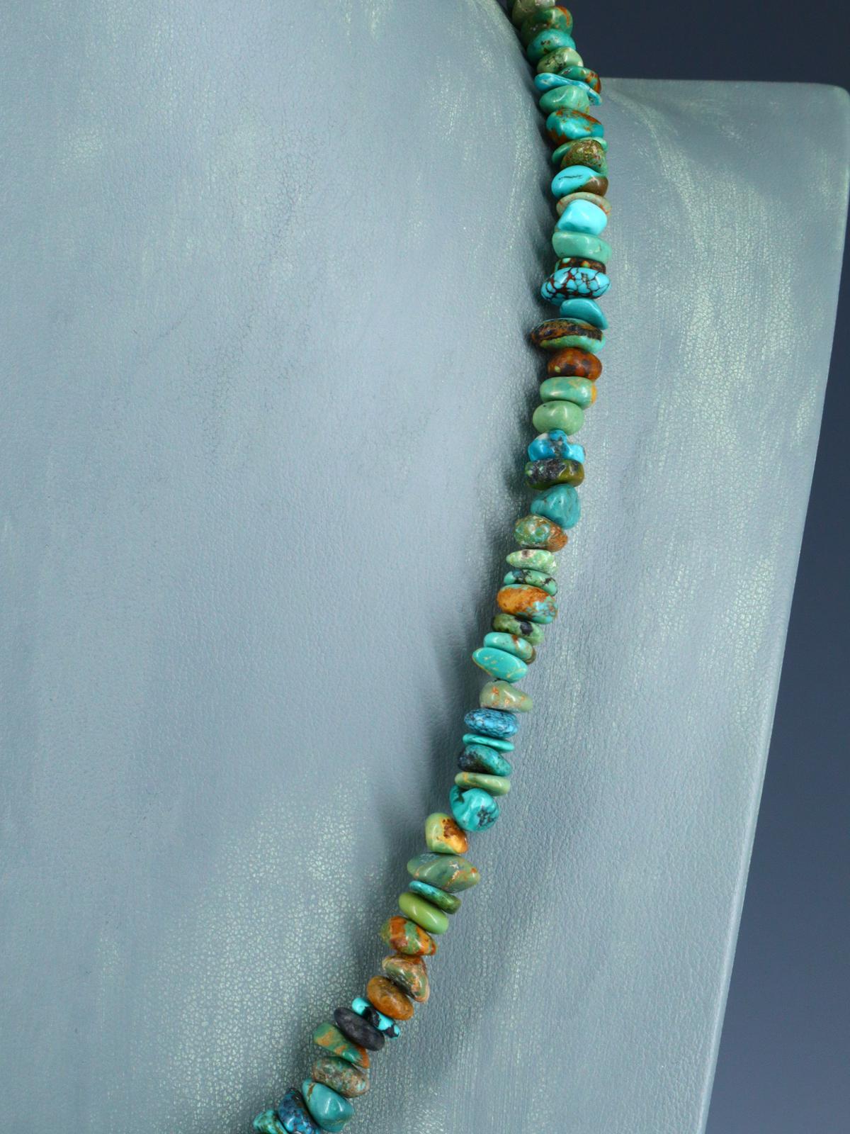 22" Native American Jewelry Single Strand Turquoise Nugget Necklace