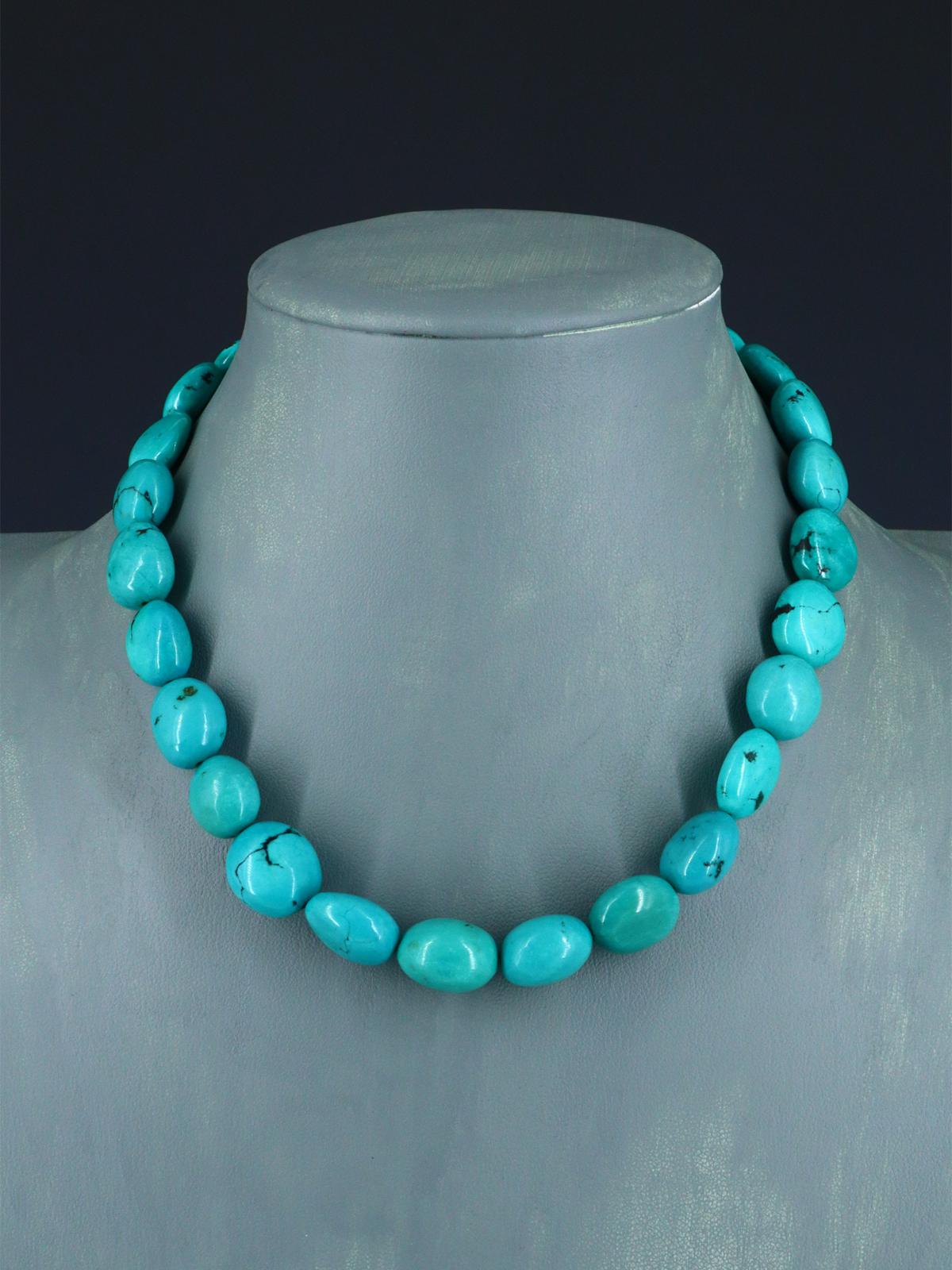 Native American Jewelry Single Strand Turquoise Choker Necklace
