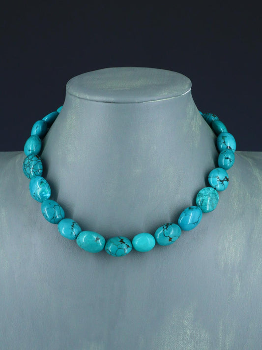 Native American Jewelry Single Strand Turquoise Choker Necklace