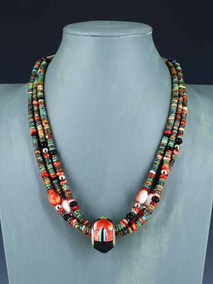 Santo Domingo Spiny Oyster and Turquoise Necklace