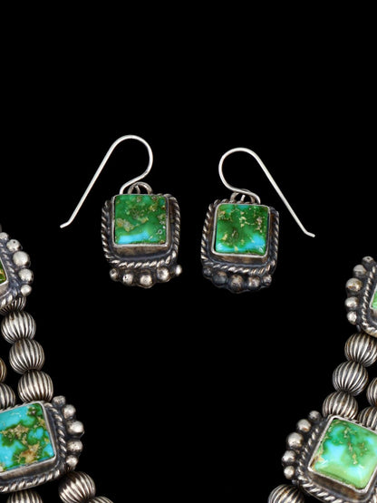 Sonoran Gold Turquoise Sterling Silver Squash Blossom Necklace Set