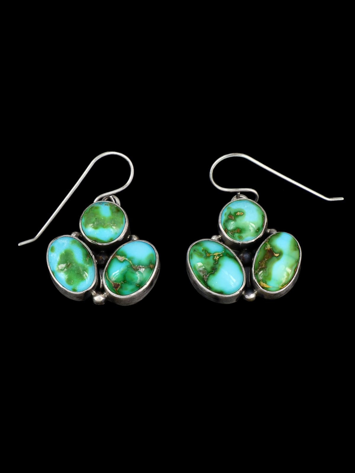 Navajo Sonoran Gold Turquoise Sterling Silver Lariat Necklace Set