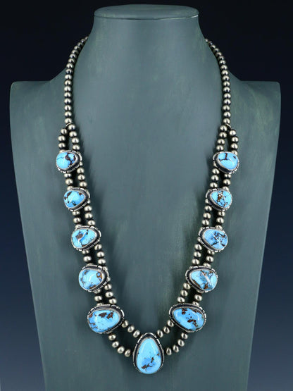 Navajo Jewelry Golden Hill Turquoise Necklace and Earrings Set