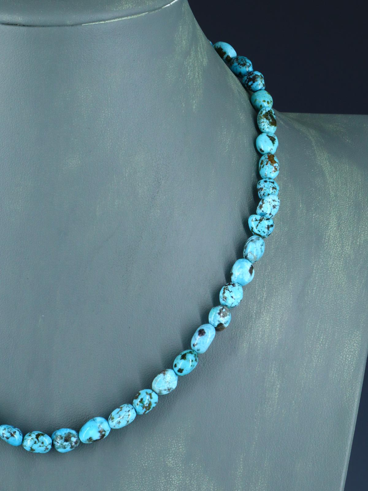 18" Navajo Single Strand Turquoise Nugget Necklace