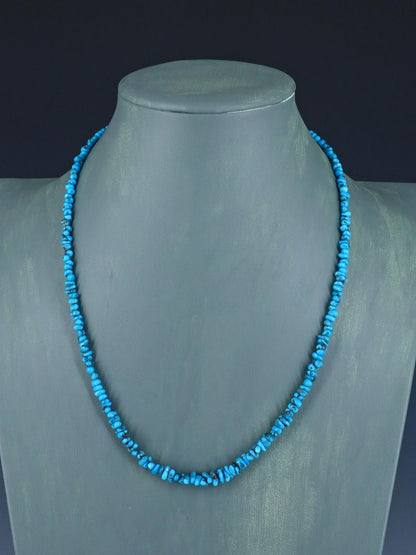 21" Navajo Single Strand Egyptian Turquoise Necklace