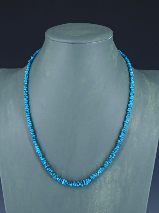 21" Navajo Single Strand Egyptian Turquoise Necklace