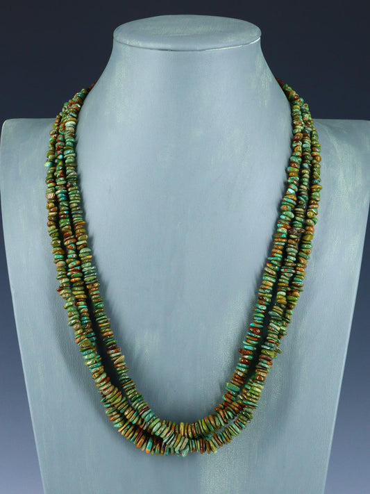 Native American Jewelry Three Strand Turquoise Necklace