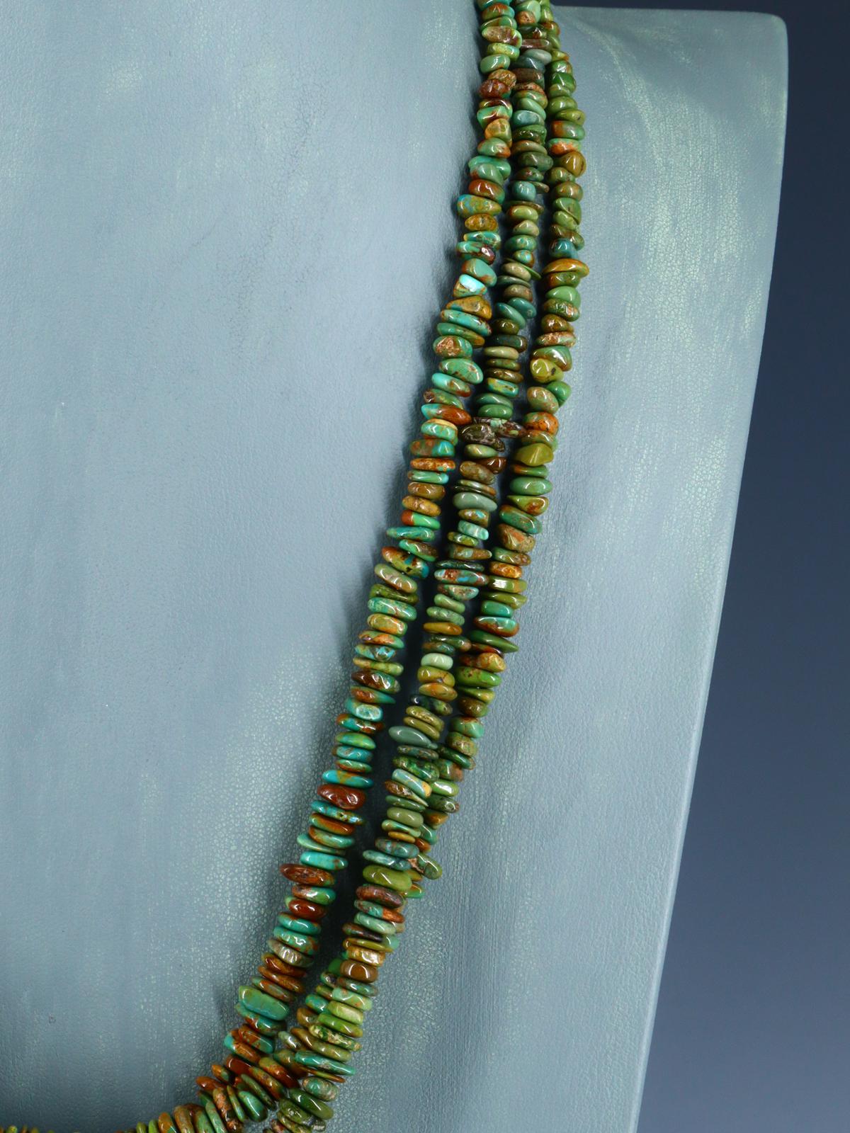 Native American Jewelry Three Strand Turquoise Necklace