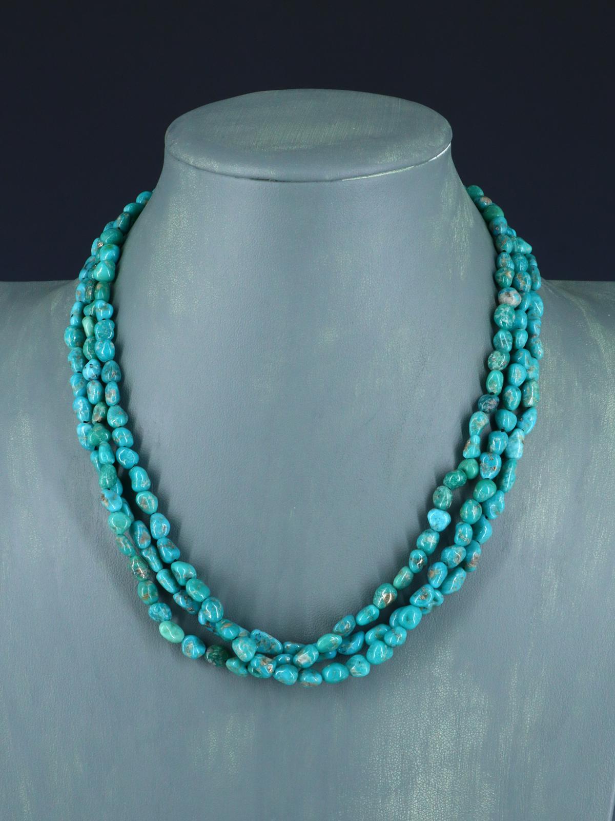 Native American Turquoise Triple Strand Necklace
