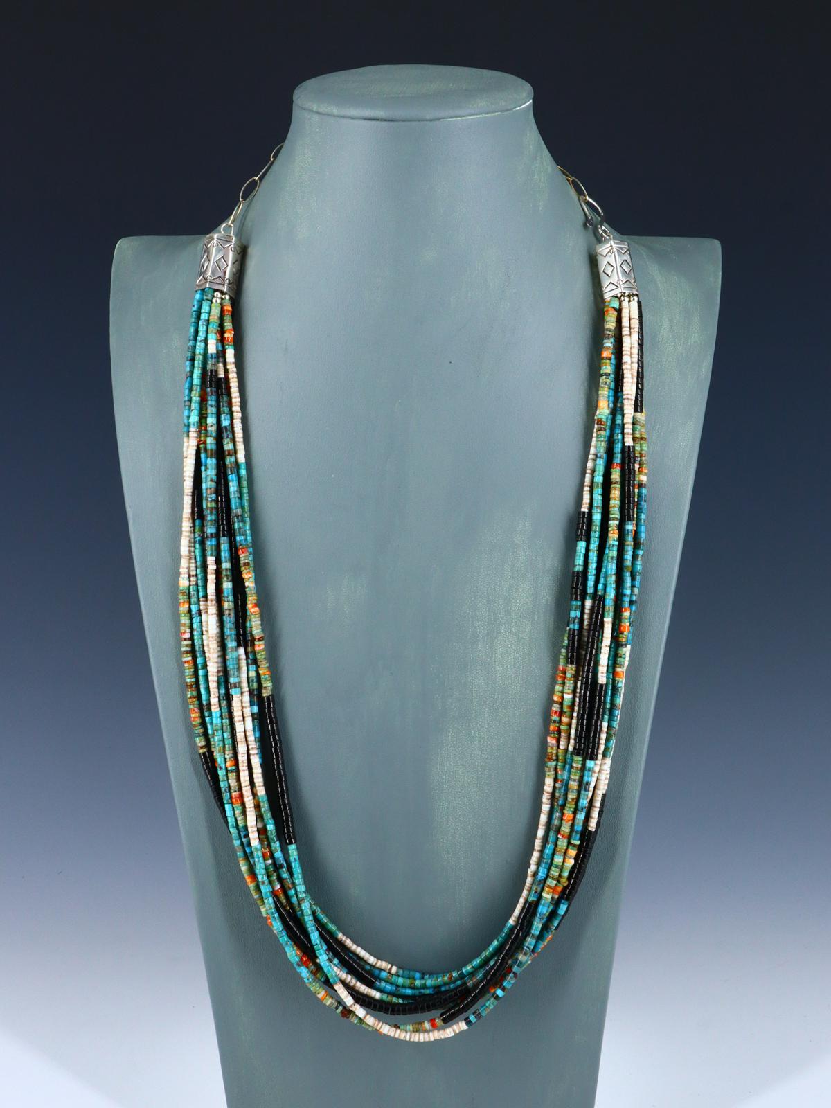 Sterling Silver Spiny Oyster and Turquoise Necklace