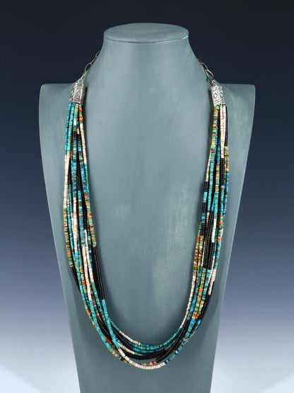 Sterling Silver Spiny Oyster and Turquoise Necklace