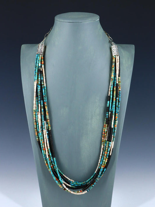 Sterling Silver Spiny Oyster and Turquoise Necklace