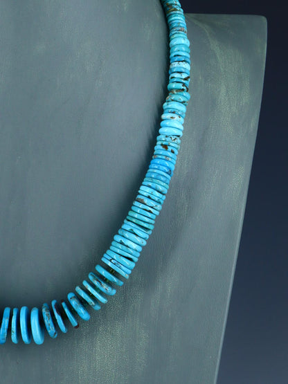 Native American Jewelry Single Strand Graduated Turquoise Necklace