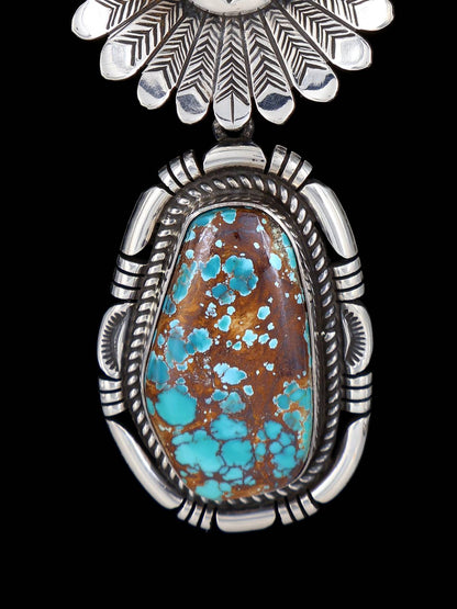 Native American Sterling Silver Royston Turquoise Kachina Pendant - PuebloDirect.com