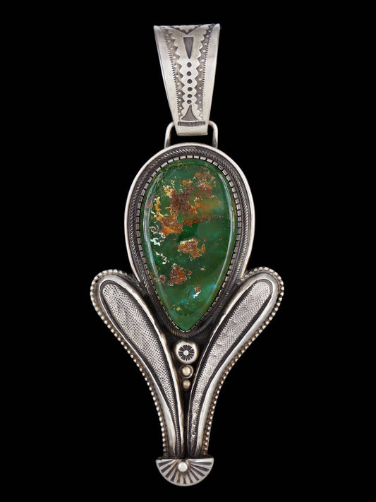 Native American Indian Jewelry Natural Royston Turquoise Pendant - PuebloDirect.com