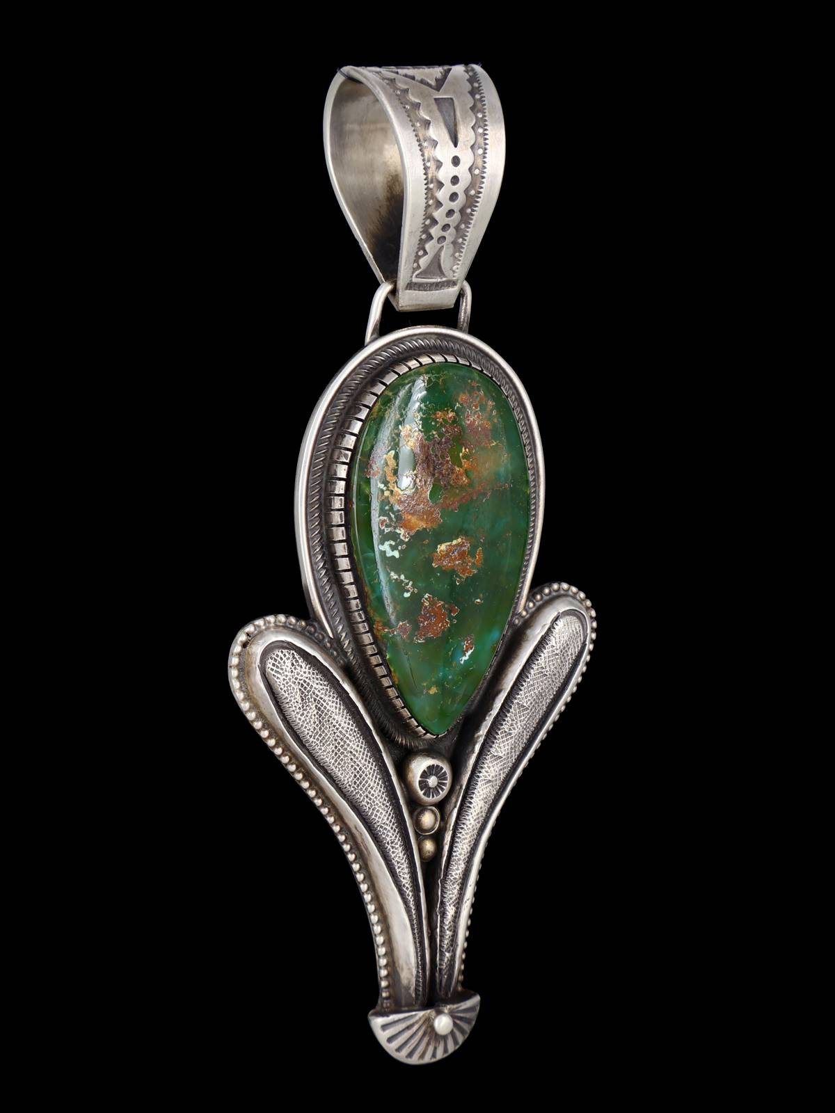 Native American Indian Jewelry Natural Royston Turquoise Pendant - PuebloDirect.com