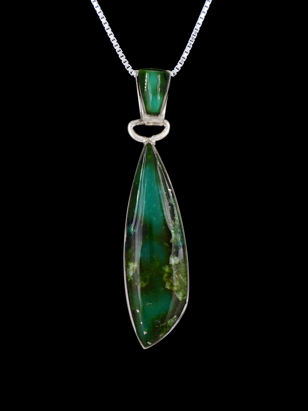 Native American Sterling Silver Sonoran Mountain Turquoise Pendant - PuebloDirect.com