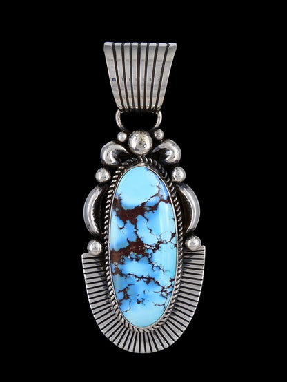 Native American Cold Chisel Golden Hill Turquoise Sterling Silver Pendant