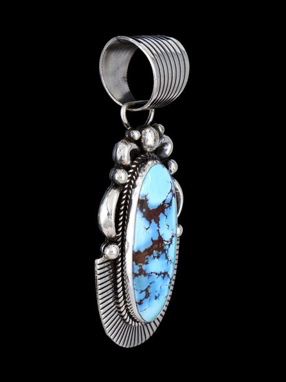 Native American Cold Chisel Golden Hill Turquoise Sterling Silver Pendant
