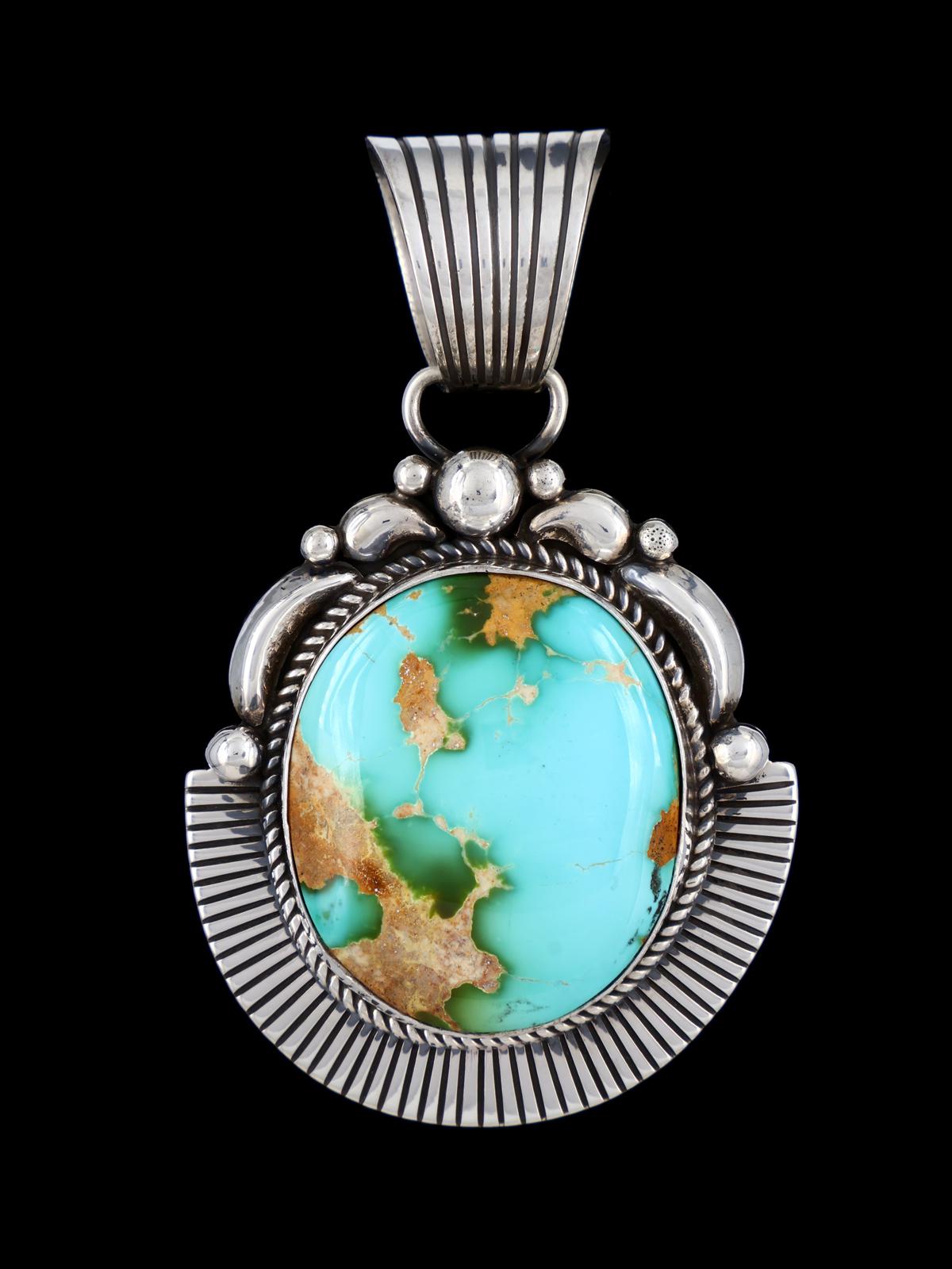 Native American Cold Chisel Sonoran Gold Turquoise Pendant