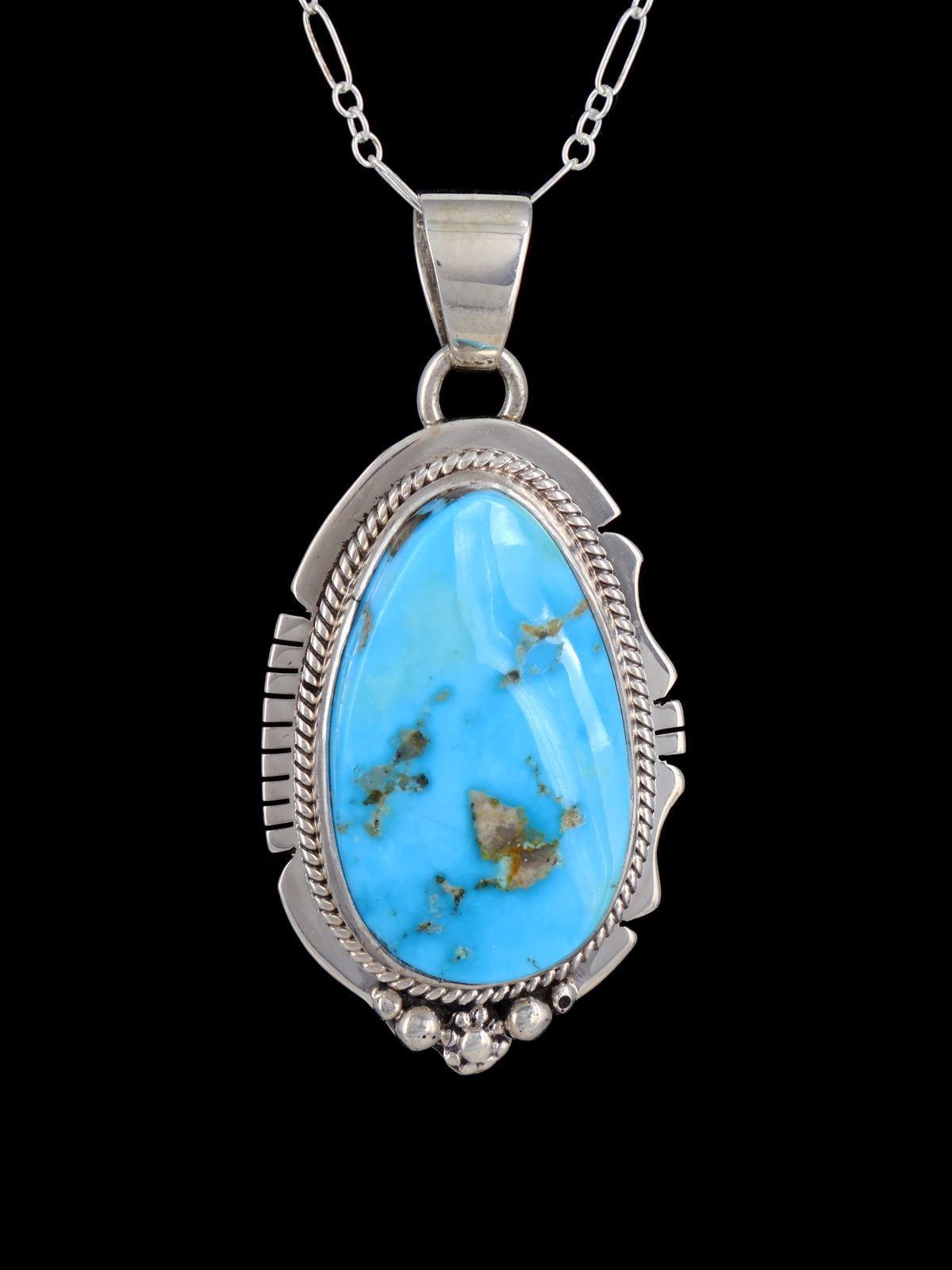 Native American Jewelry Kingman Turquoise Pendant