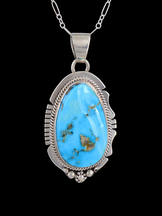 Native American Jewelry Kingman Turquoise Pendant