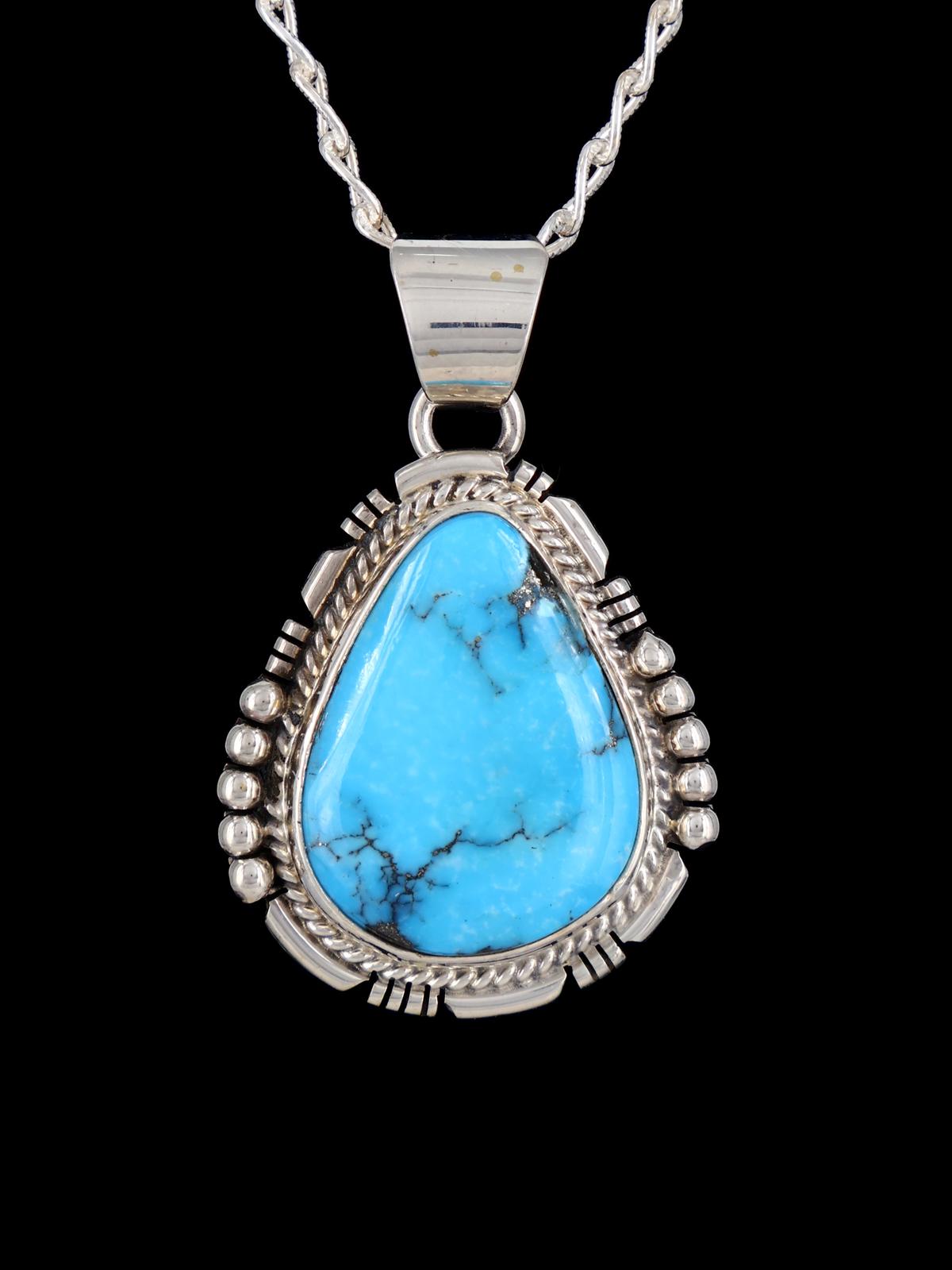 Native American Jewelry Sterling Silver Turquoise Pendant
