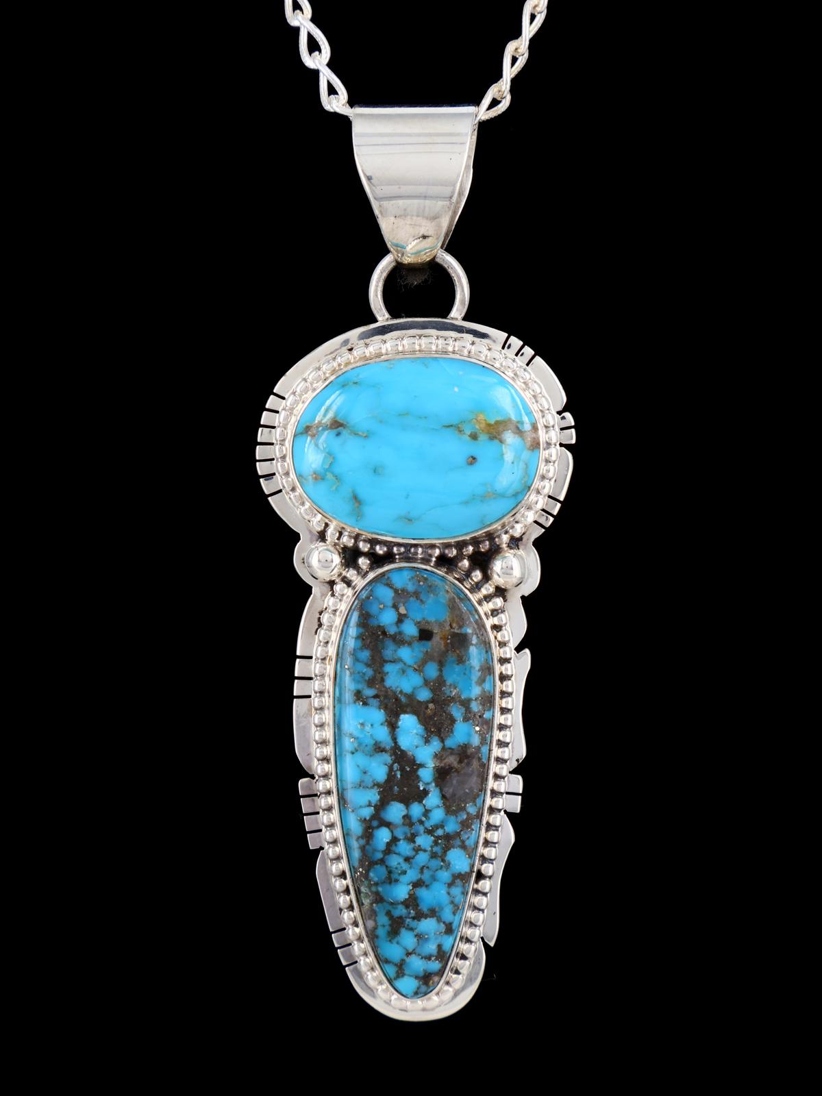 Native American Jewelry Sterling Silver Turquoise Pendant