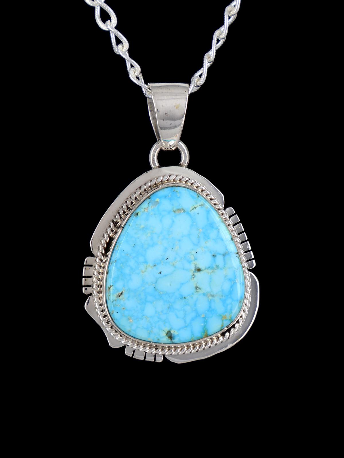 Native American Jewelry Kingman Turquoise Pendant