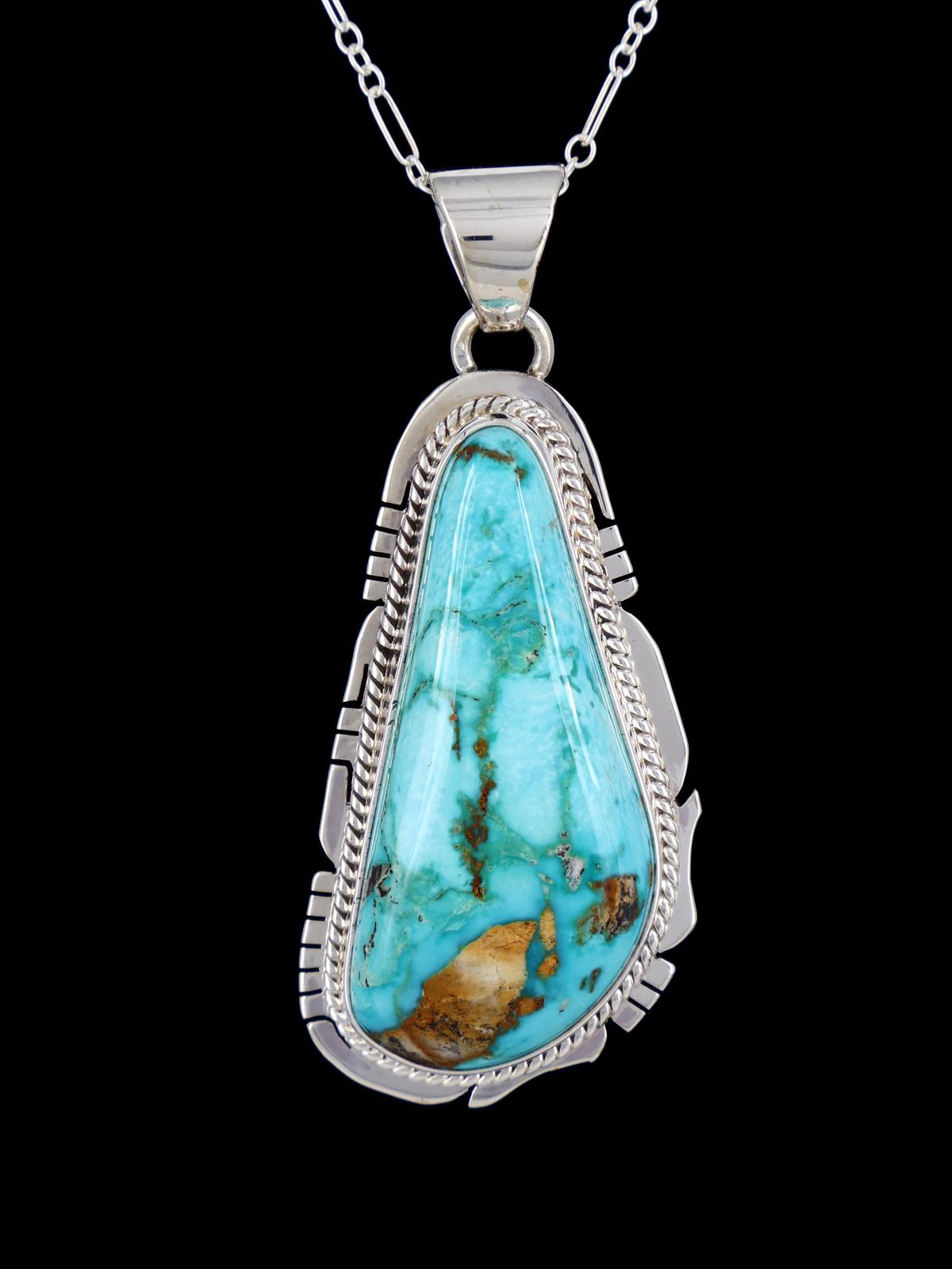 Native American Jewelry Pilot Mountain Turquoise Pendant