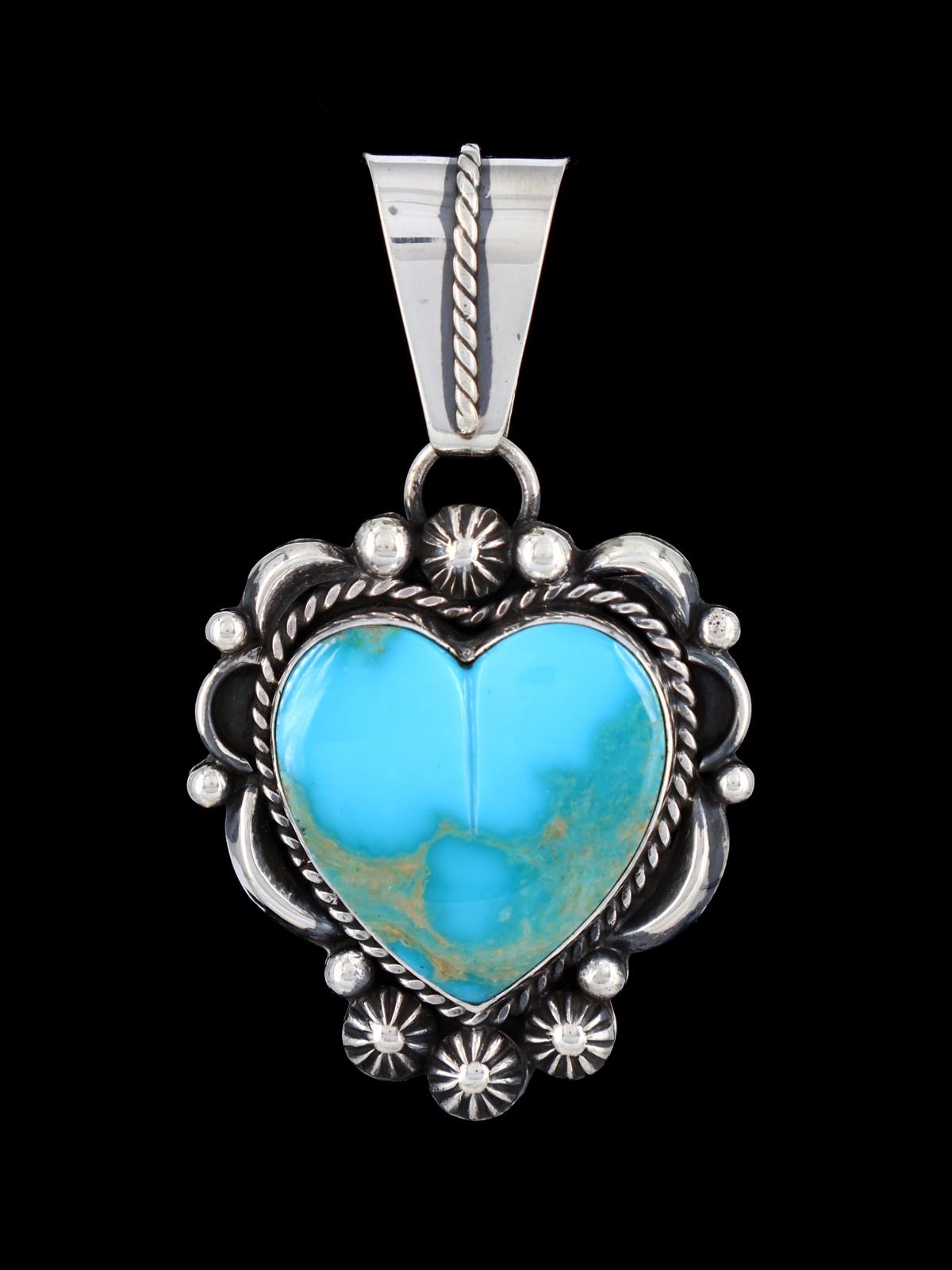 Native American Jewelry Royston Turquoise Heart Pendant