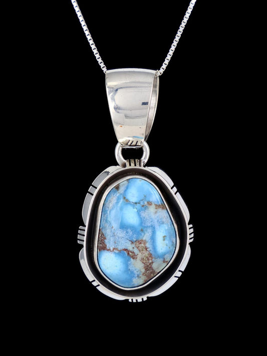 Native American Sterling Silver Golden Hill Turquoise Pendant