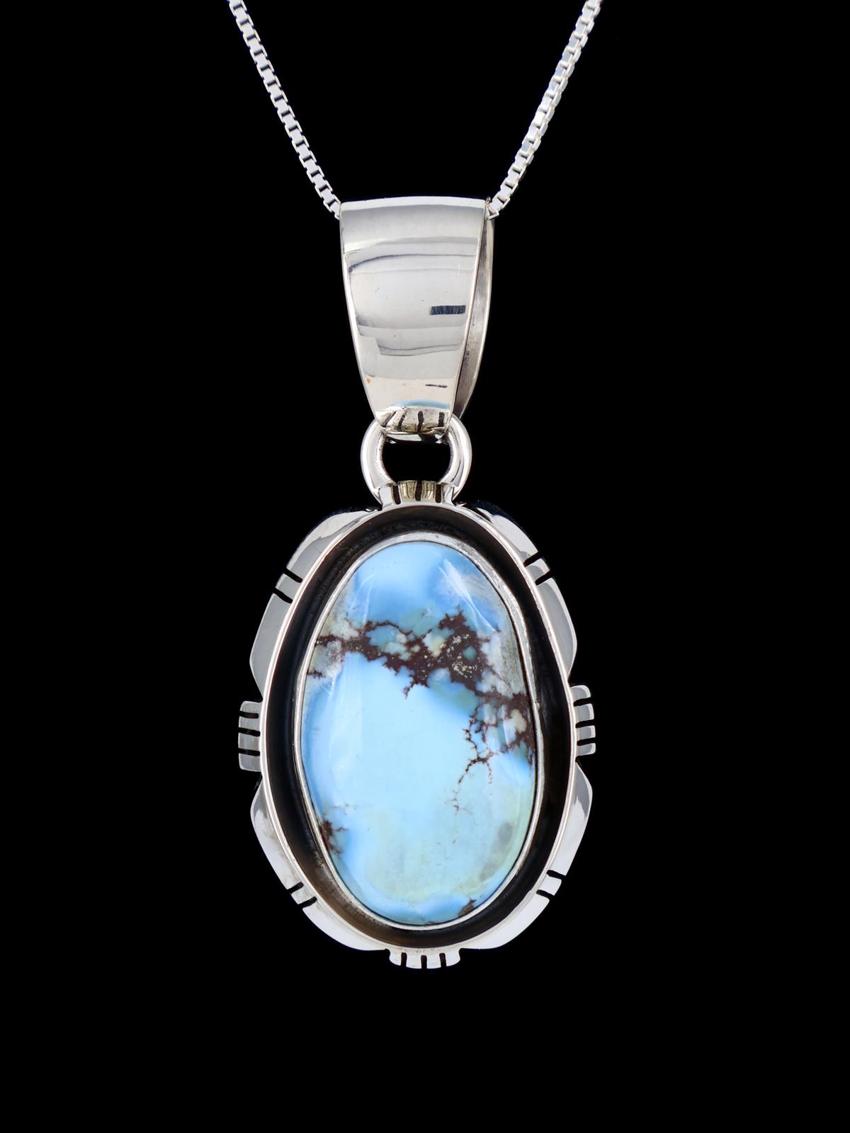 Native American Sterling Silver Golden Hill Turquoise Pendant