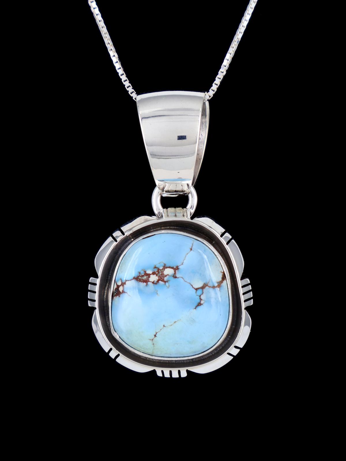 Native American Sterling Silver Golden Hill Turquoise Pendant