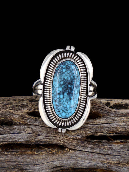 Navajo Cloud Mountain Turquoise Ring, Size 8 1/4