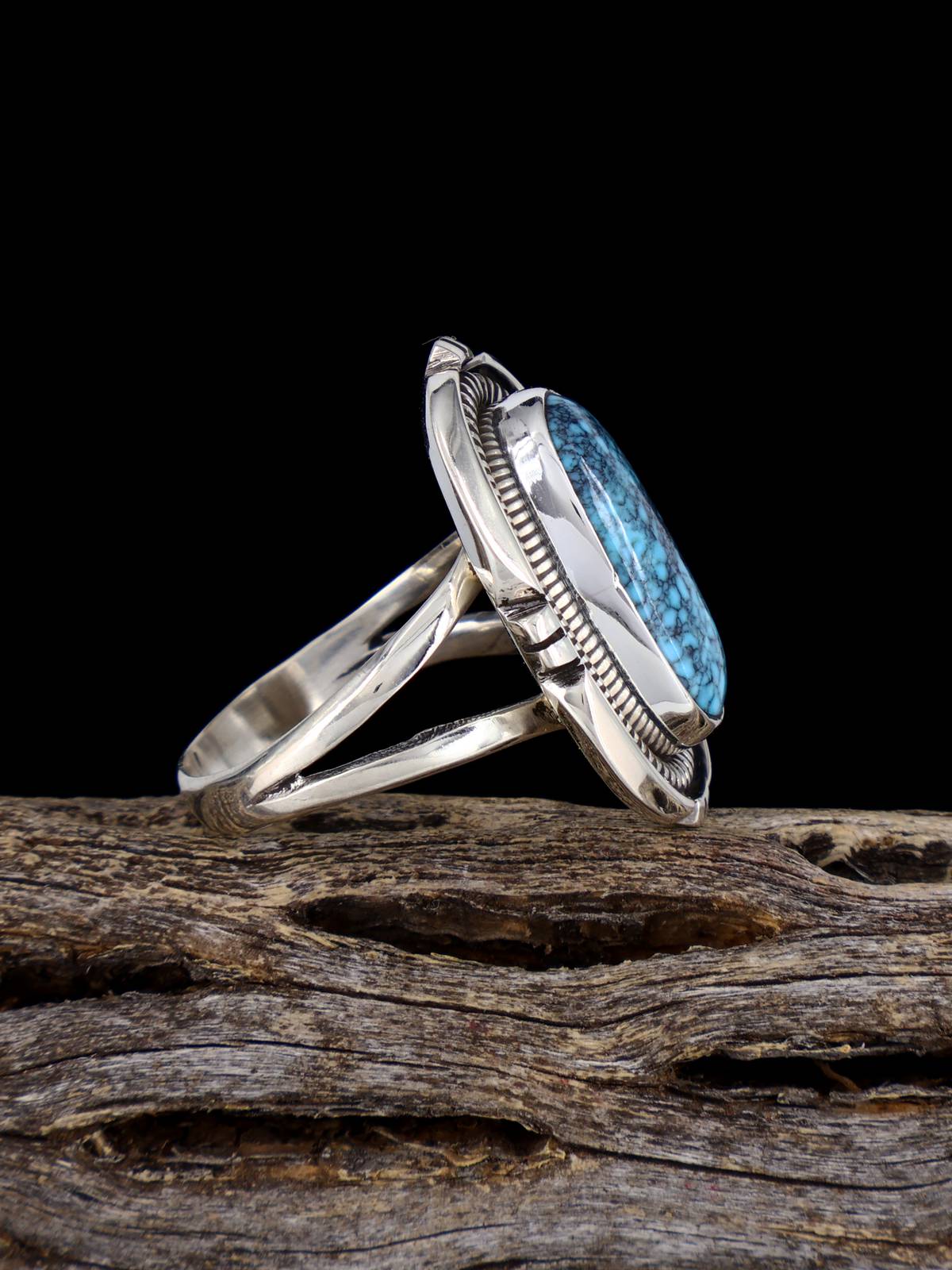 Navajo Cloud Mountain Turquoise Ring, Size 8 1/4