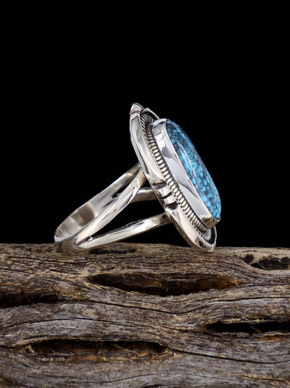 Navajo Cloud Mountain Turquoise Ring, Size 8 1/4