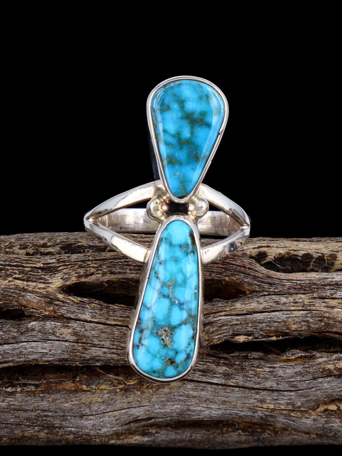 Native American Kingman Turquoise Ring, Size 8 1/2 - PuebloDirect.com